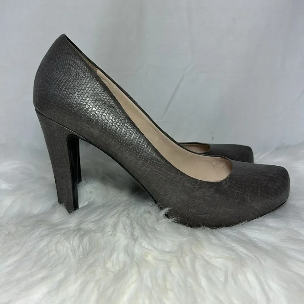Franco Sarto‎ Cicero Grey Leather Hidden Platform Pumps Sz 8